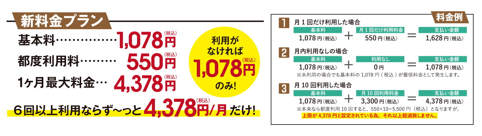 リニュアルオープンニュー料金