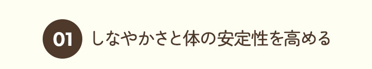1、しなやかさと体の安定性を高める