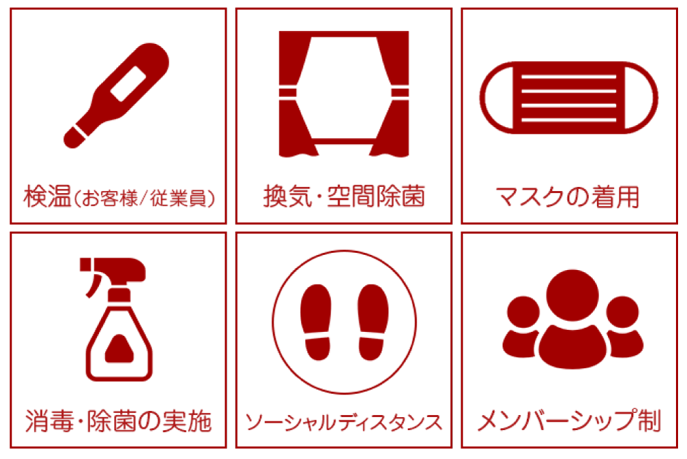 コロナ対策 安心・安全の環境づくり徹底実施中！のイメージ　sp版用