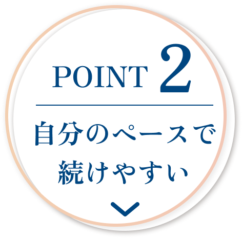 POINT2 自分のペースで続けやすい