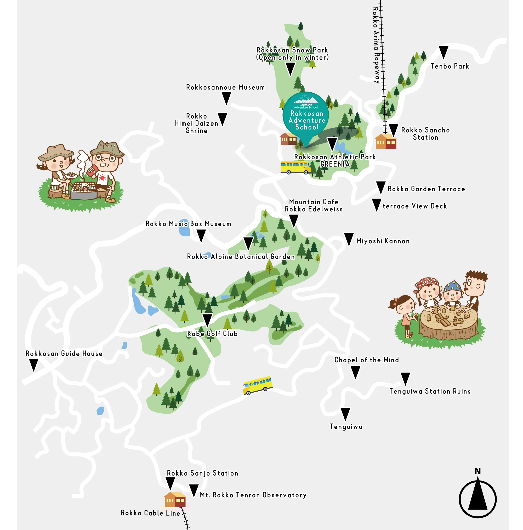 Rokkosan Adventure School Overall Map MAP
